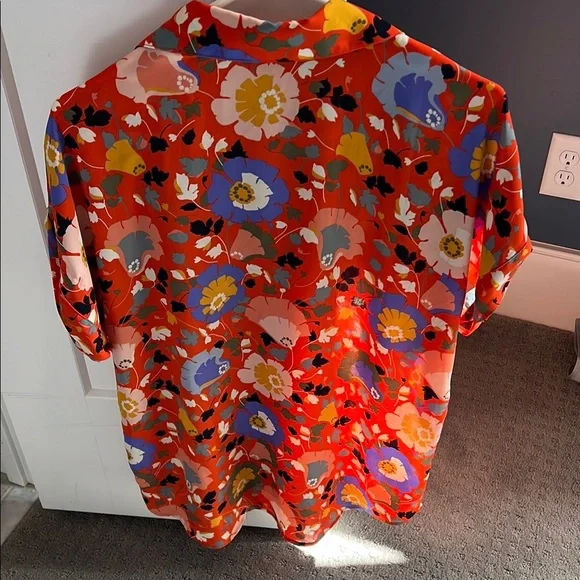 CAbi Orange and Blue Blouse Vibrant Pattern - Picture 4 of 4